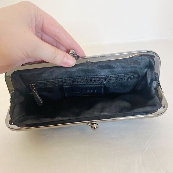 Vintage Express Black Beaded Clutch Silver Clasp Evening Bag - Picture 3 of 6